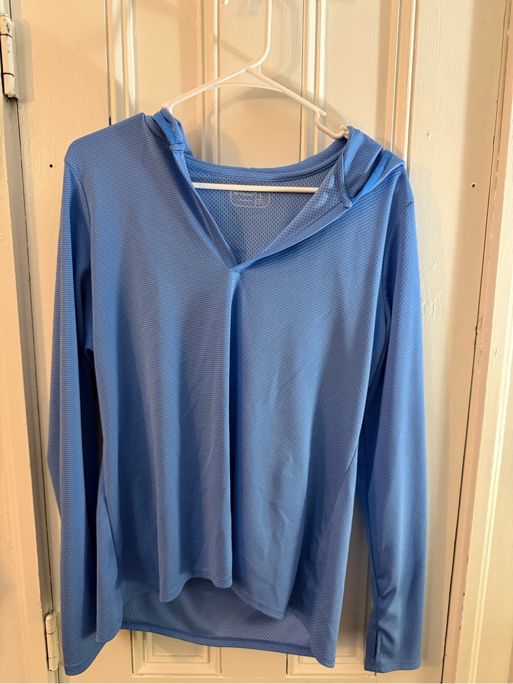 Be Inspired Light Blue Hooded Long-Sleeve Women's Top